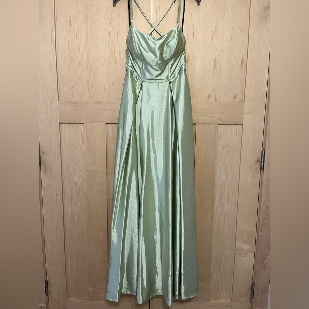 Green silk prom dress from Macy’s